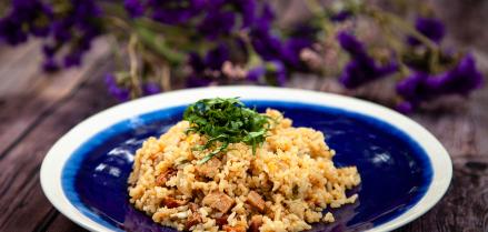 Fried Rice with Portuguese Sausage and Bacon