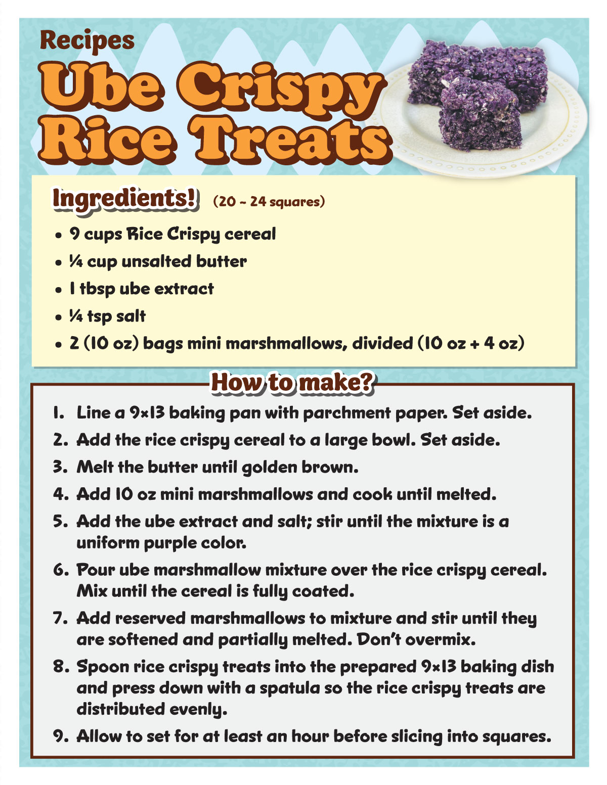 Ube Crispy Rice Treats Recipe